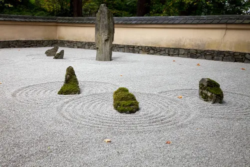 Karesansui — Kyoto-style dry stone and moss Zen garden